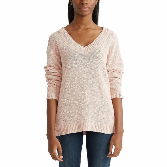 CHAPS Women's 100% Cotton V-Neck Pink Multi Sweater *Size XS* RETAIL TAG = $70 - Picture 1 of 2